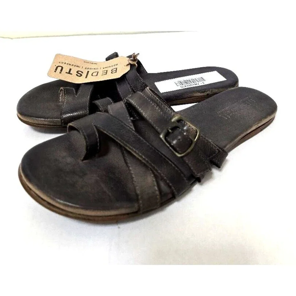Bed Stu Hilda Leather Sandals Dark Brown Women's Size 10 New $ 149